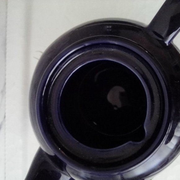 VTG CROWN STONEWARE TEAPOT DARK NAVY - Picture 4 of 5